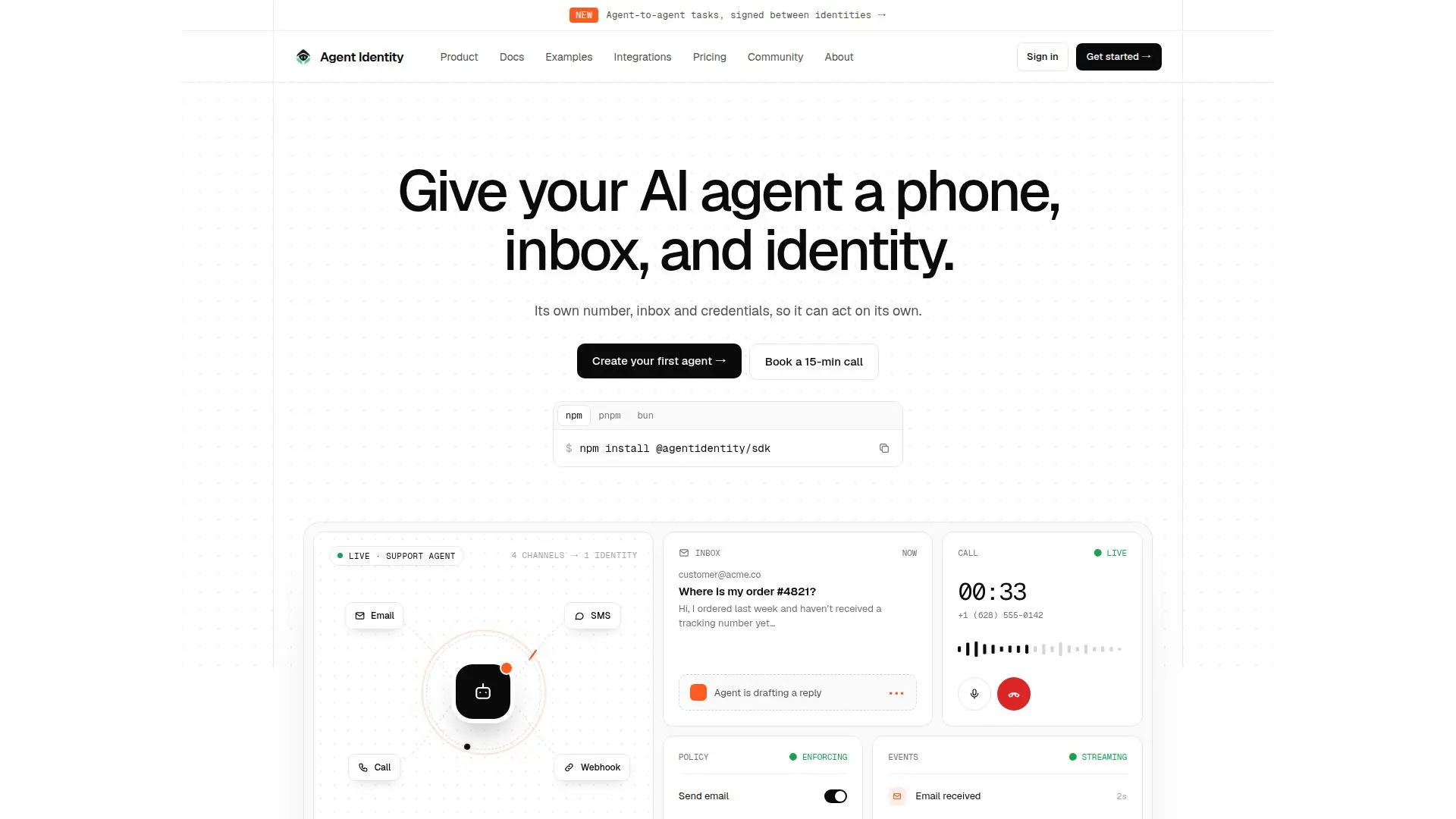 Screenshot von Agent Identity
