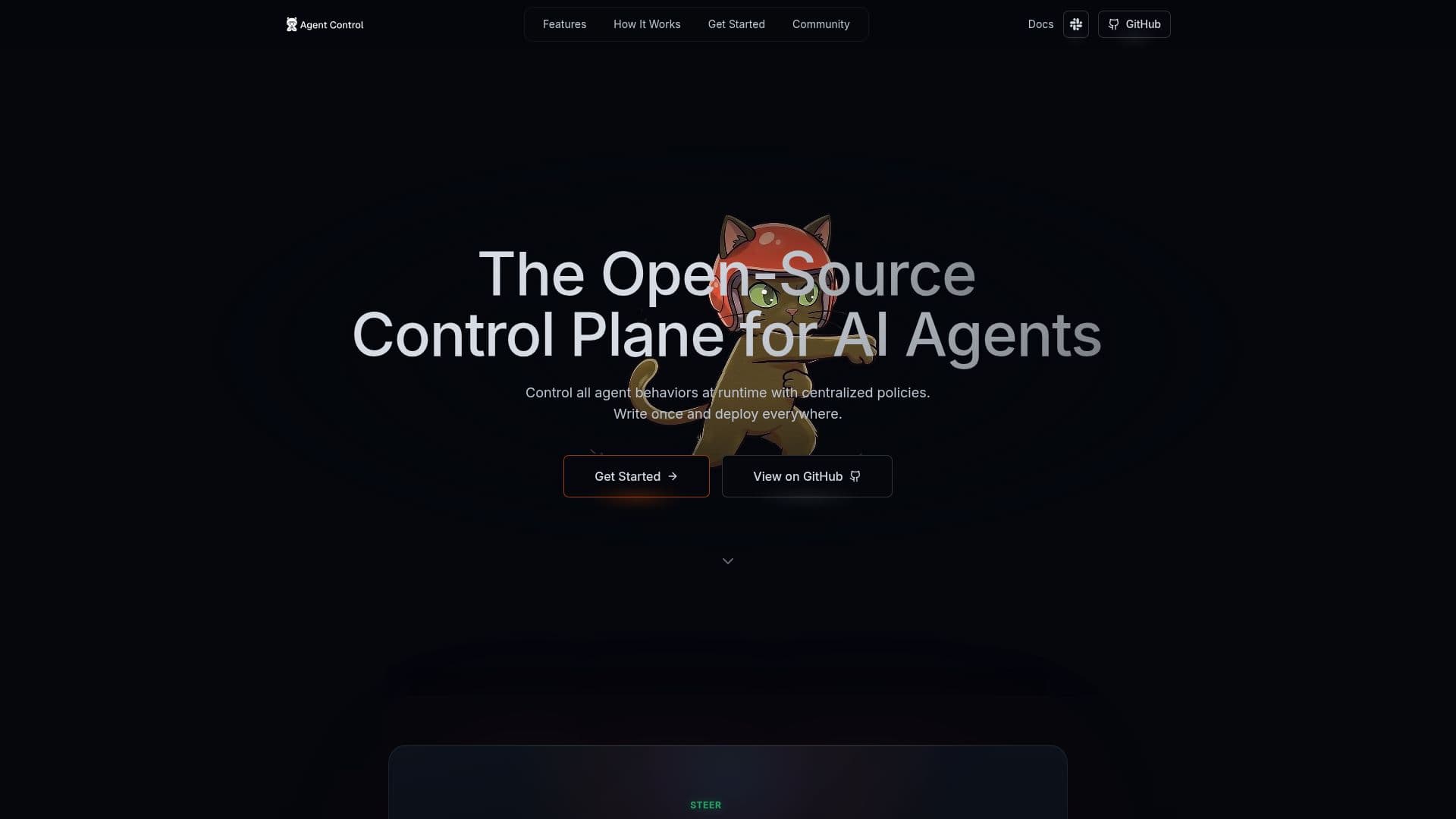 Screenshot von Agent Control