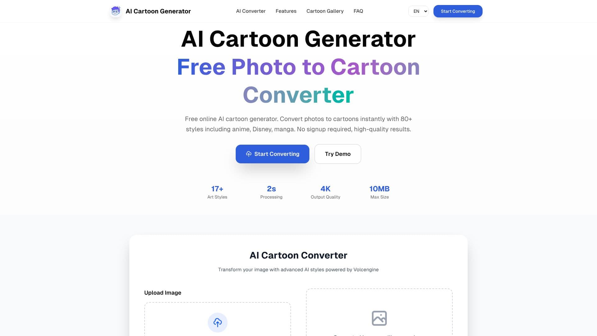 Скриншот AI Cartoon Generator