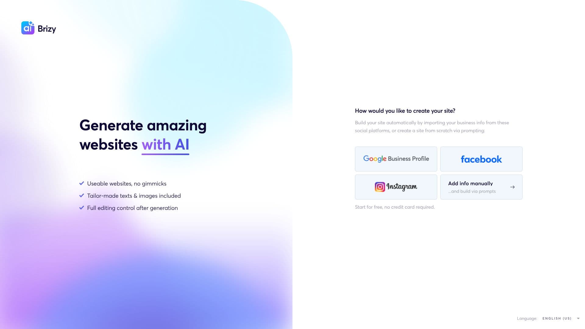 Brizy AI Builder screenshot