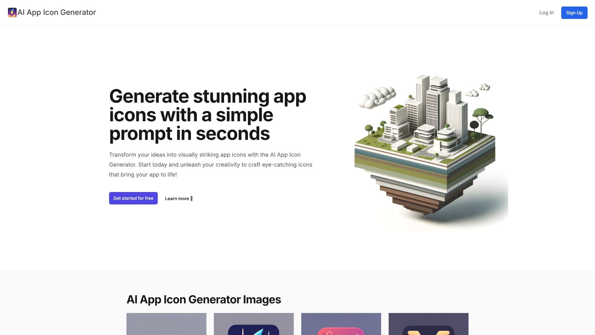 Tangkapan layar Generator Ikon Aplikasi AI