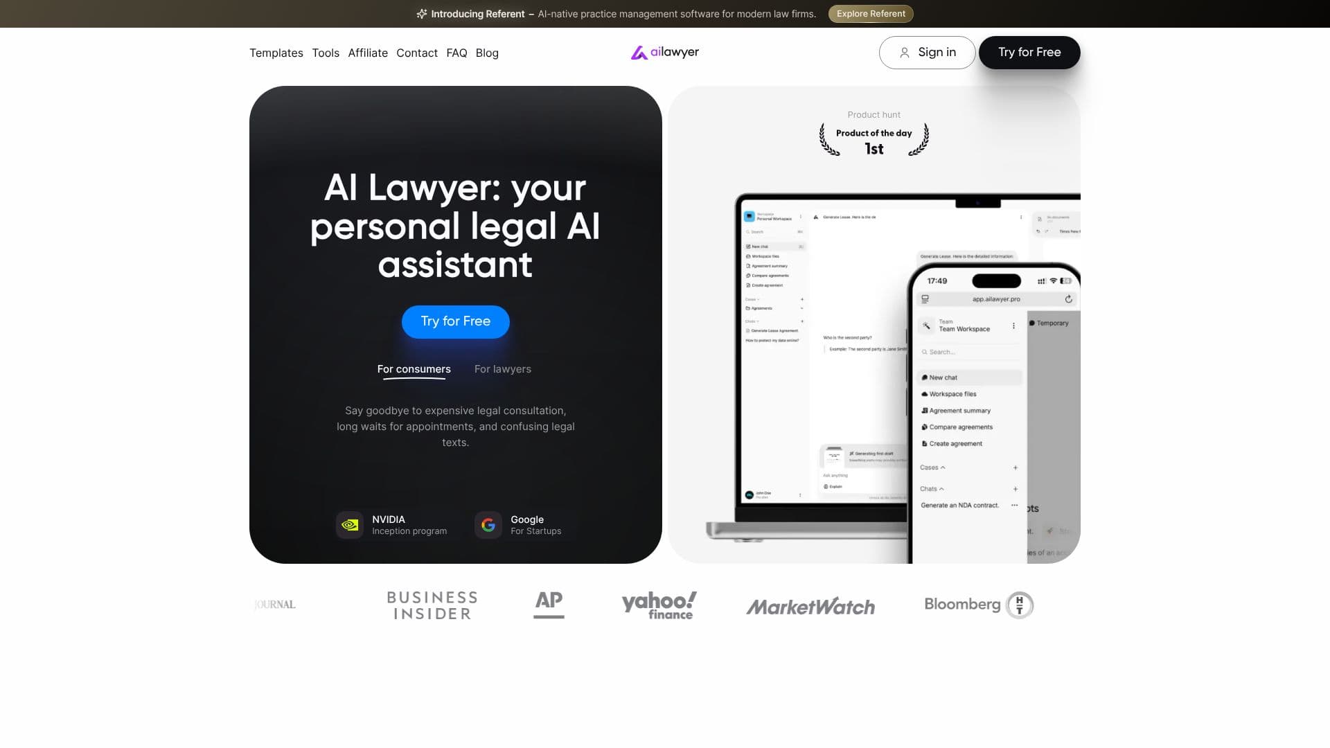 Tangkapan layar AI Lawyer