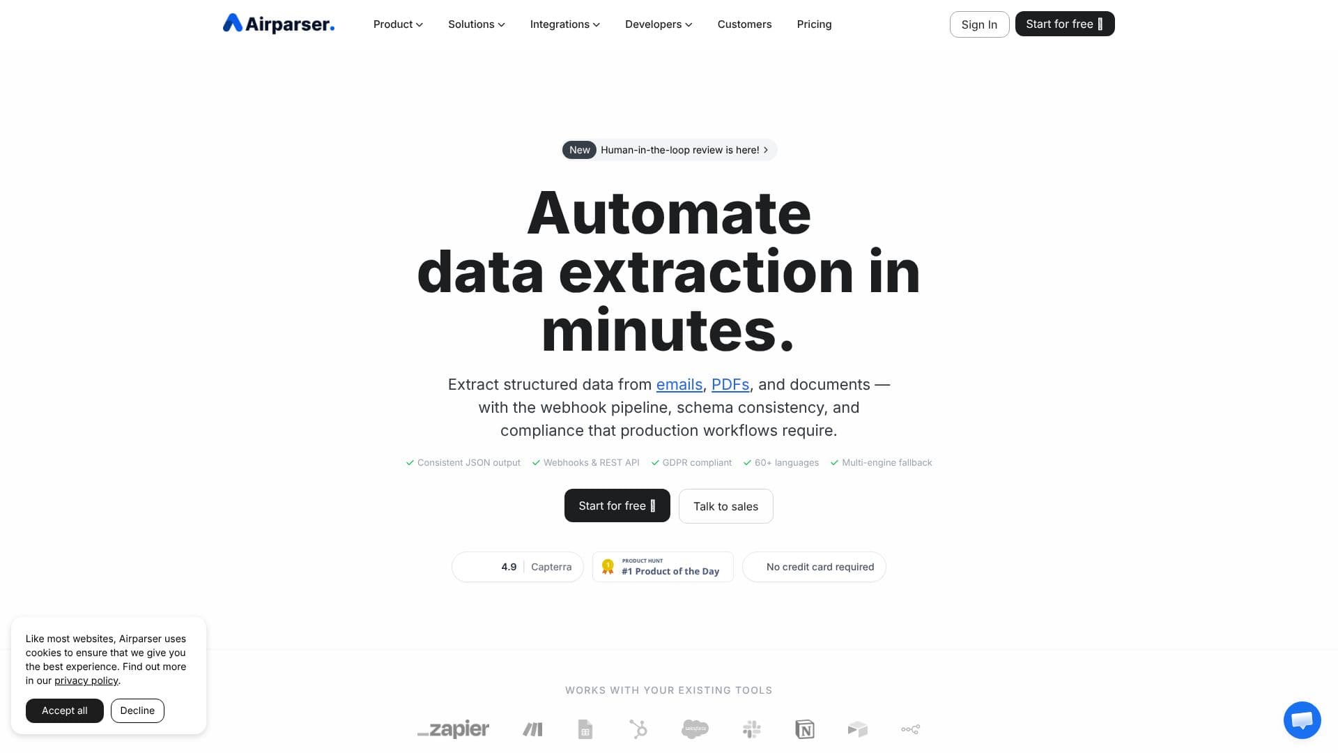 Captura de pantalla de Airparser