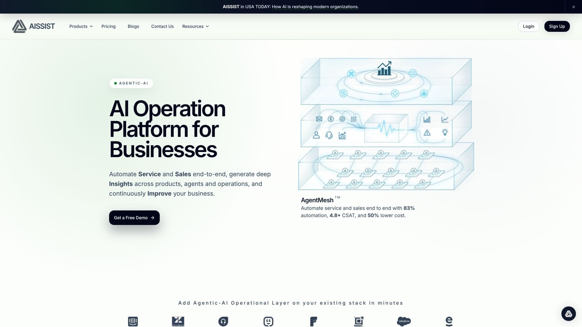 Screenshot von Aissist.io