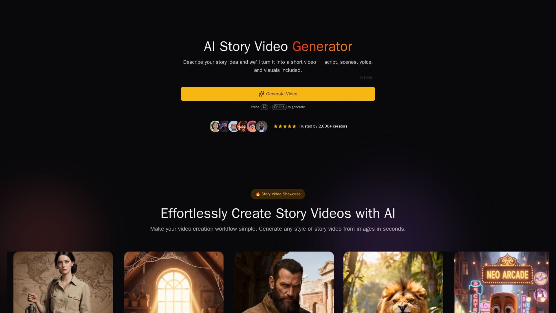 Screenshot von AI Story Video Generator