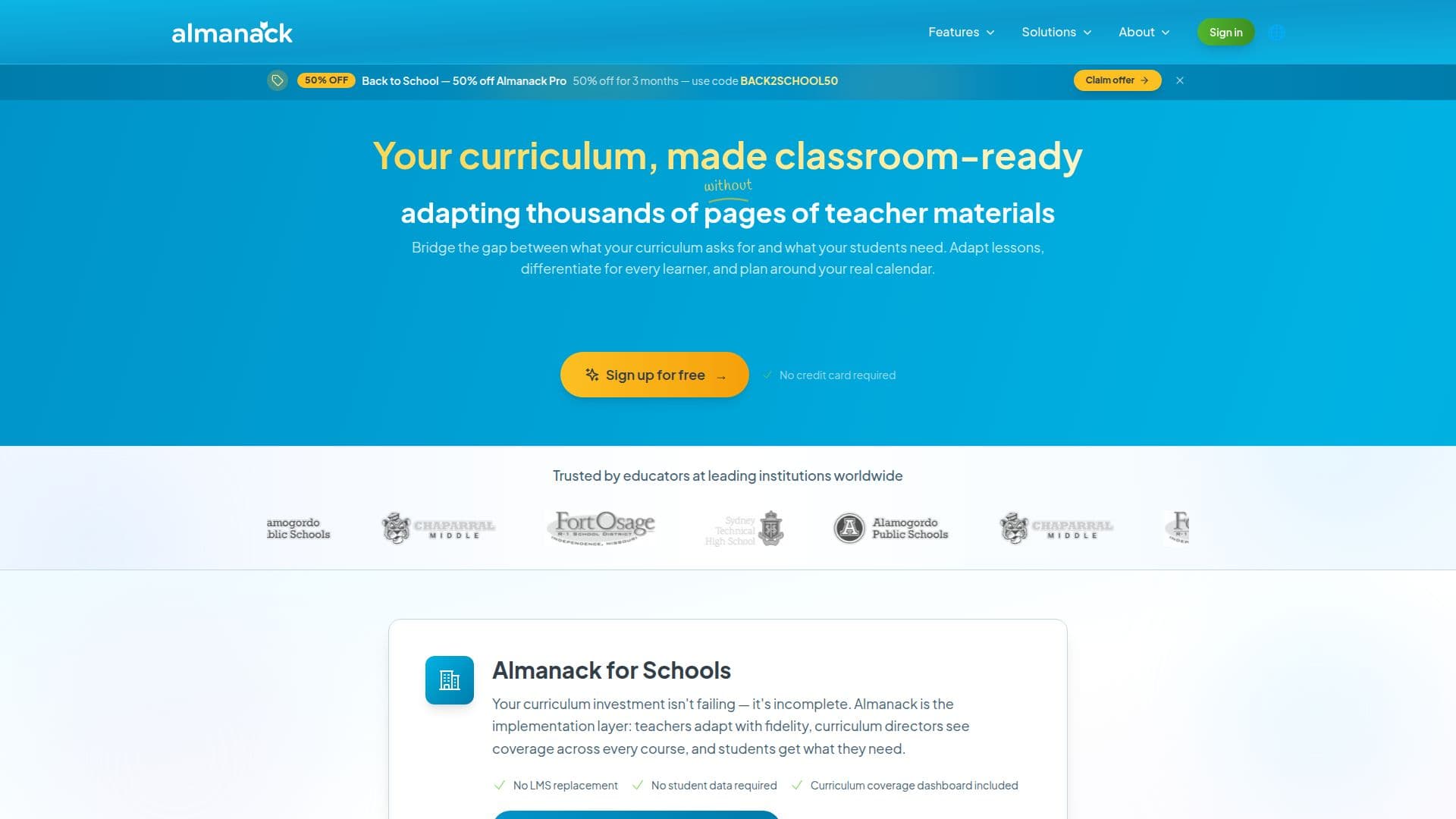 Almanack.AI Education Platform screenshot