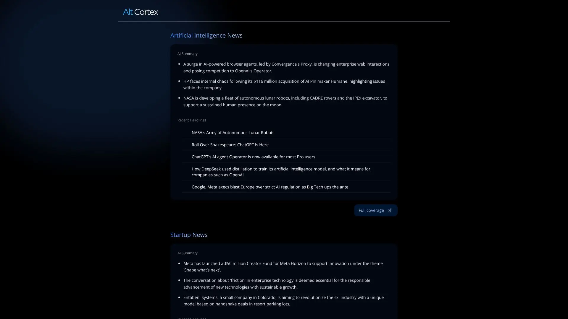 Screenshot von Alt Cortex