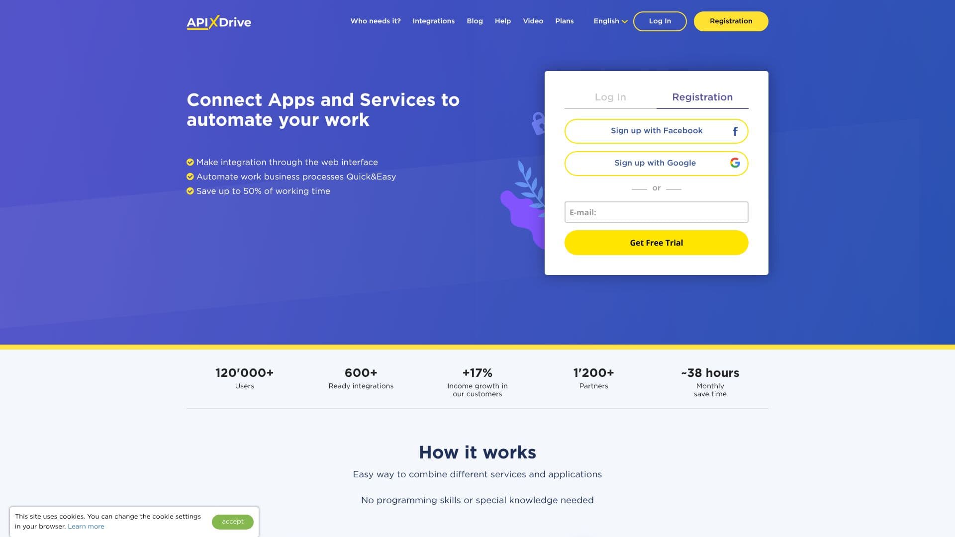 لقطة شاشة لـ موصل ApiX-Drive عبر الإنترنت