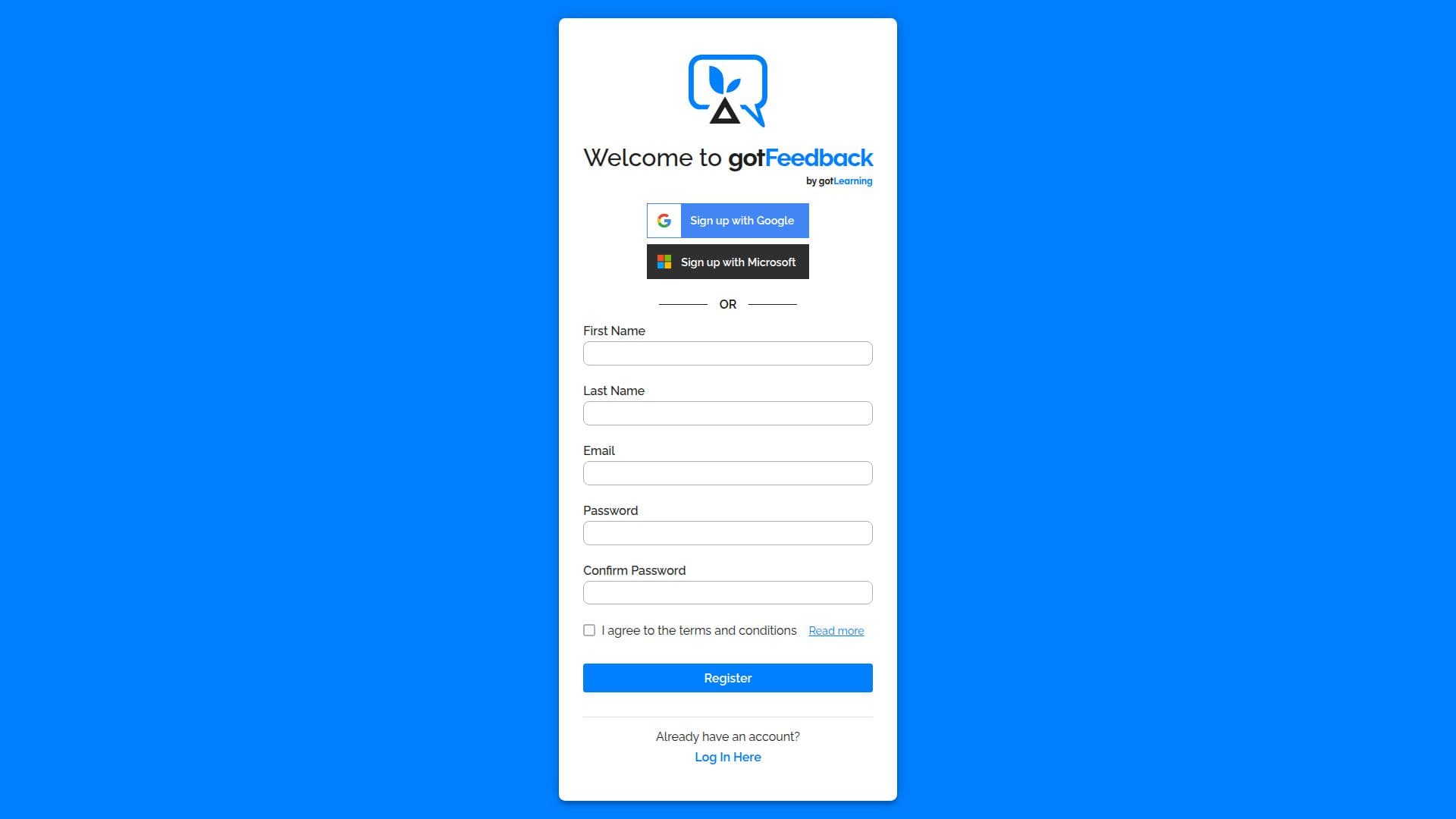 gotFeedback screenshot