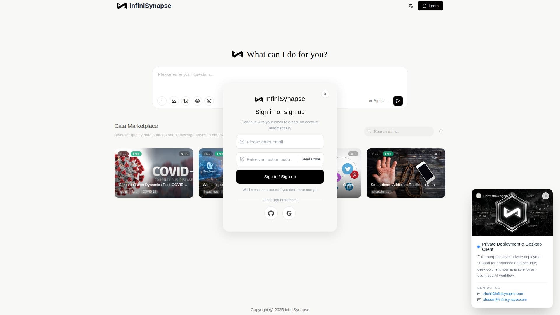 InfiniSynapse Chat screenshot