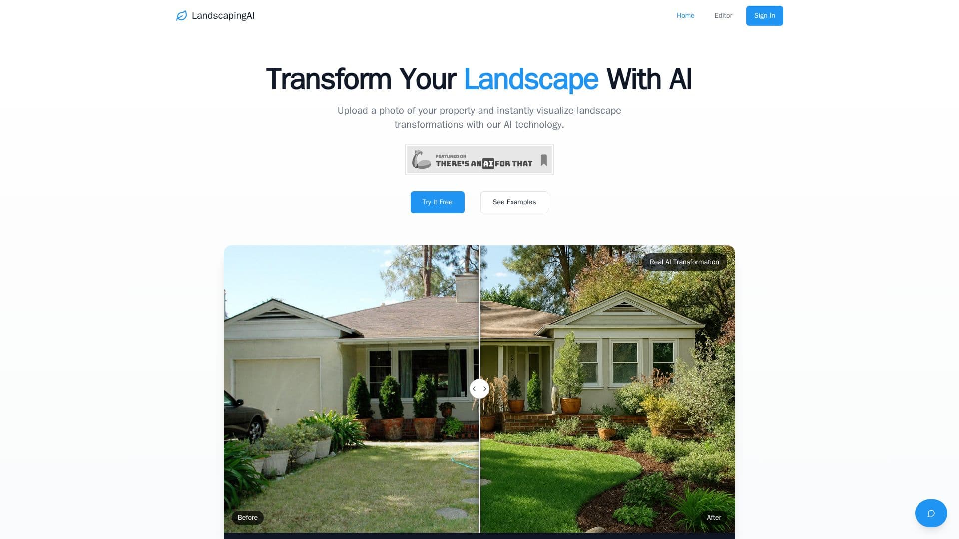 Screenshot von LandscapingAI