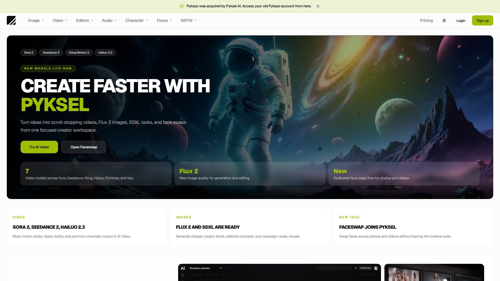 Скриншот Pyksel AI Tools для создателей контента