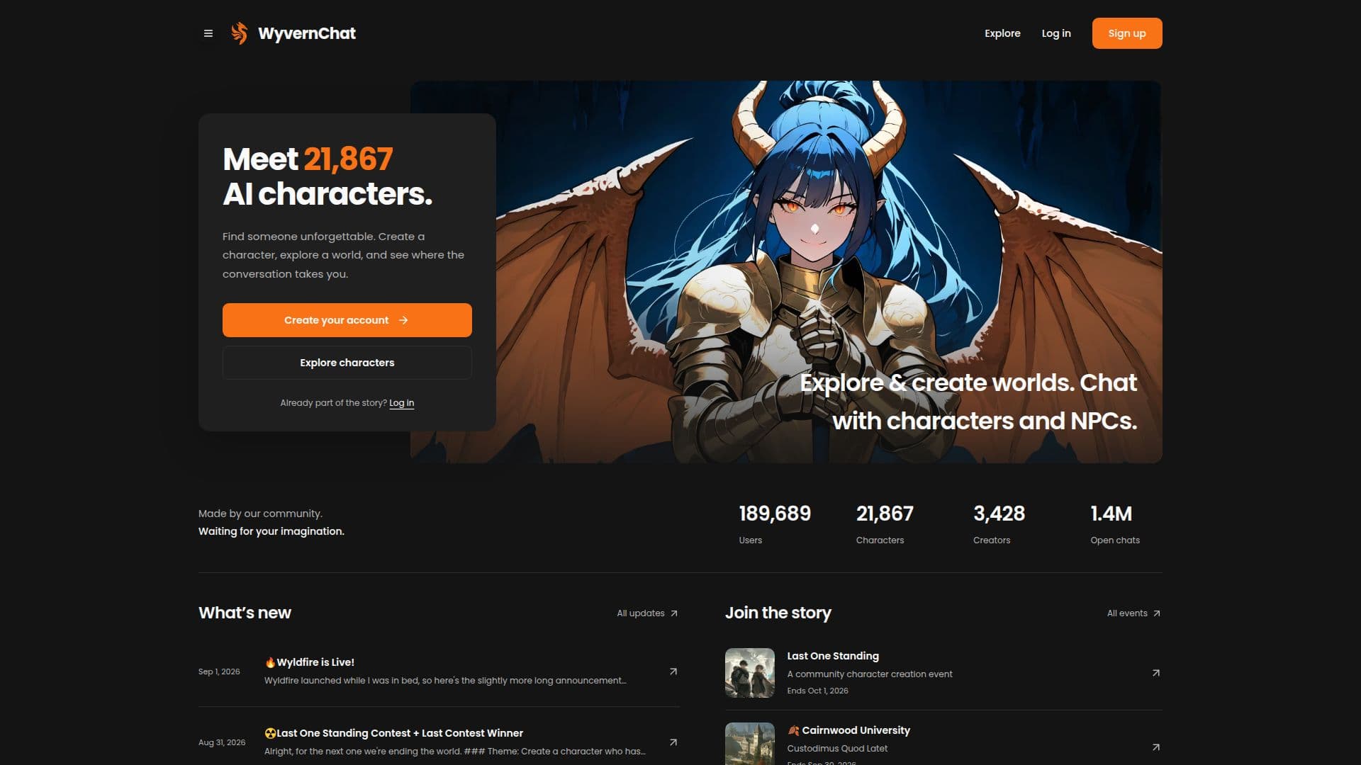 WyvernChat AI 平台 screenshot