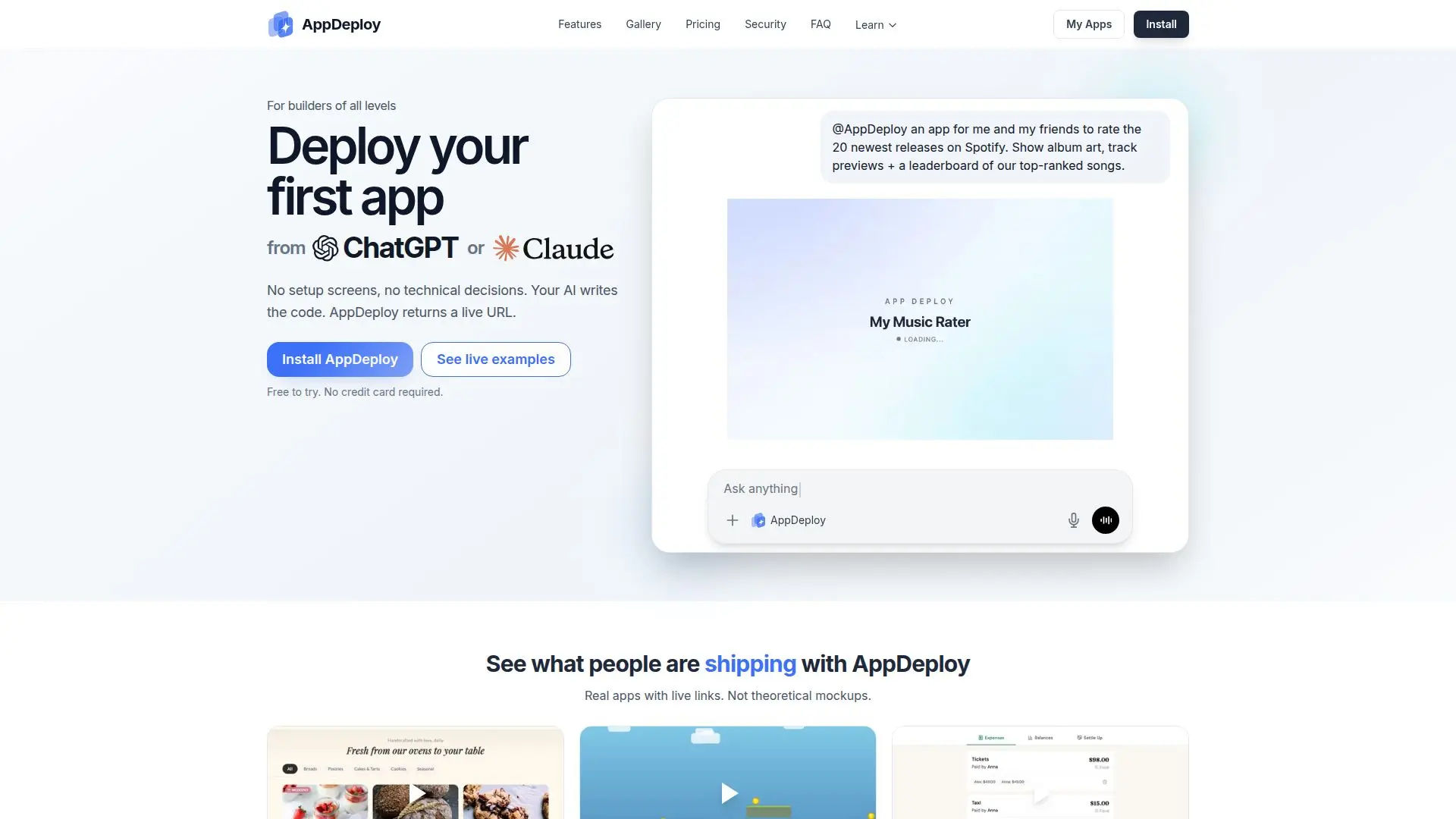 Tangkapan layar AppDeploy