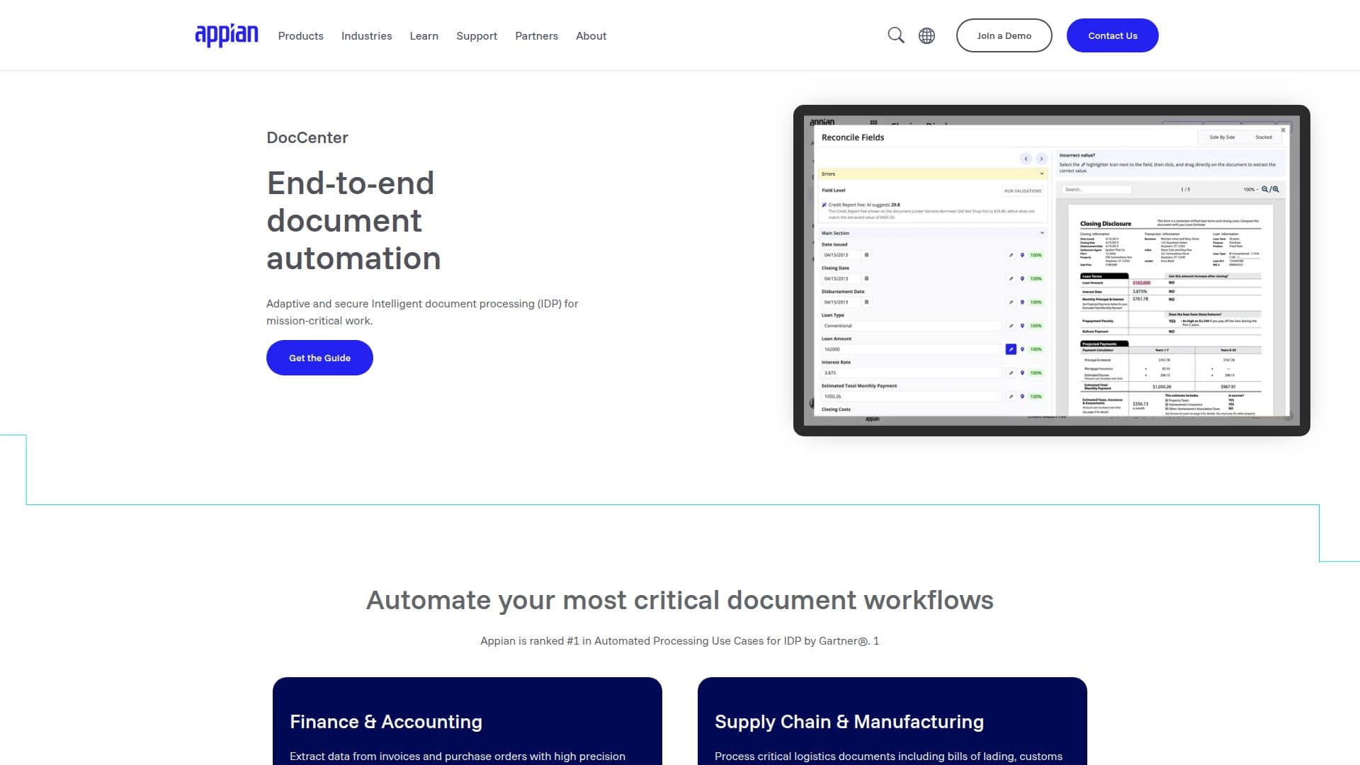 Appian Intelligent Document Processing screenshot