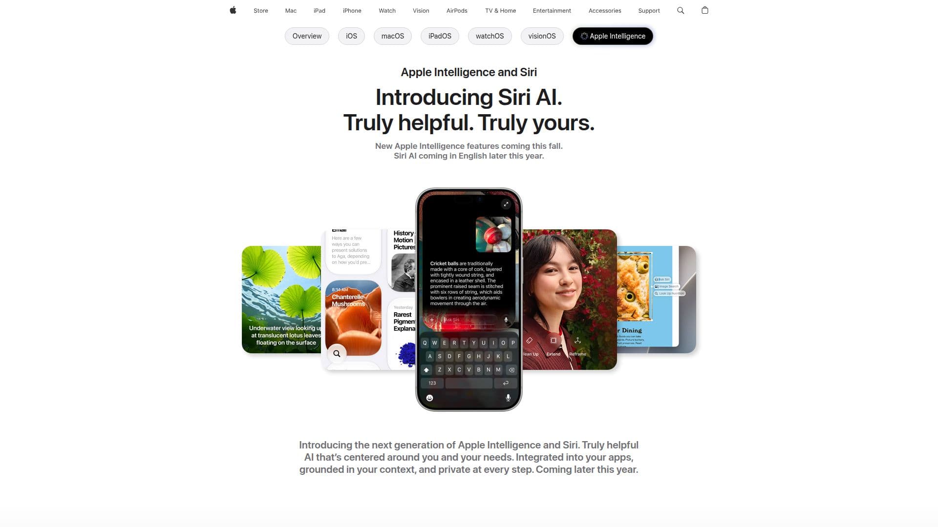 Tangkapan layar Apple Intelligence dan Siri