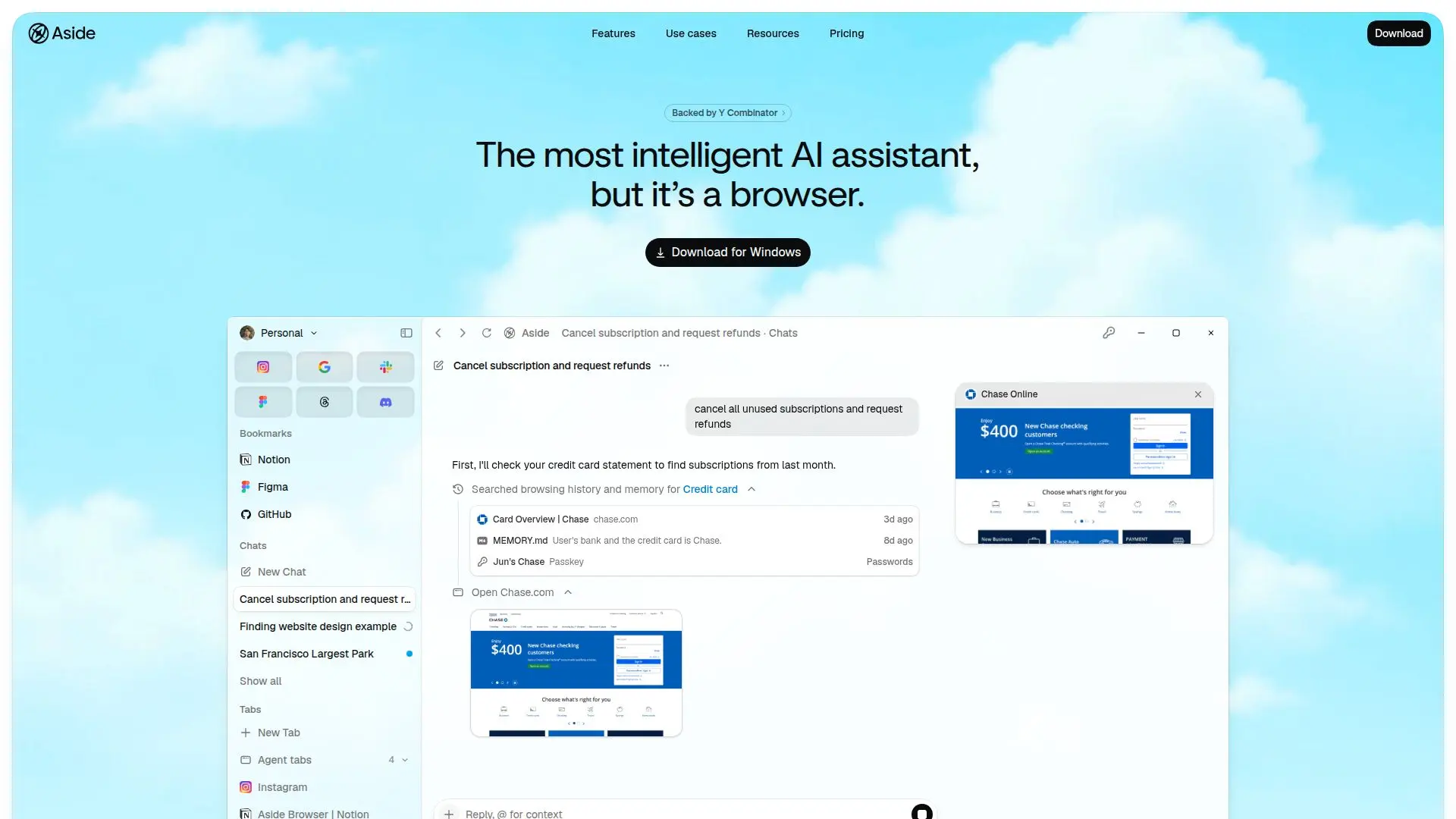 Aside screenshot