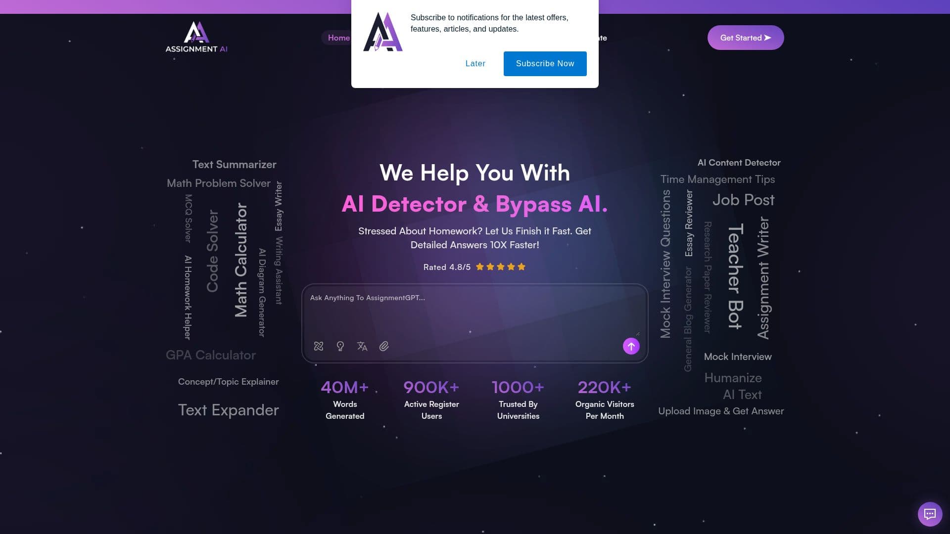 Capture d’écran de AssignmentGPT AI