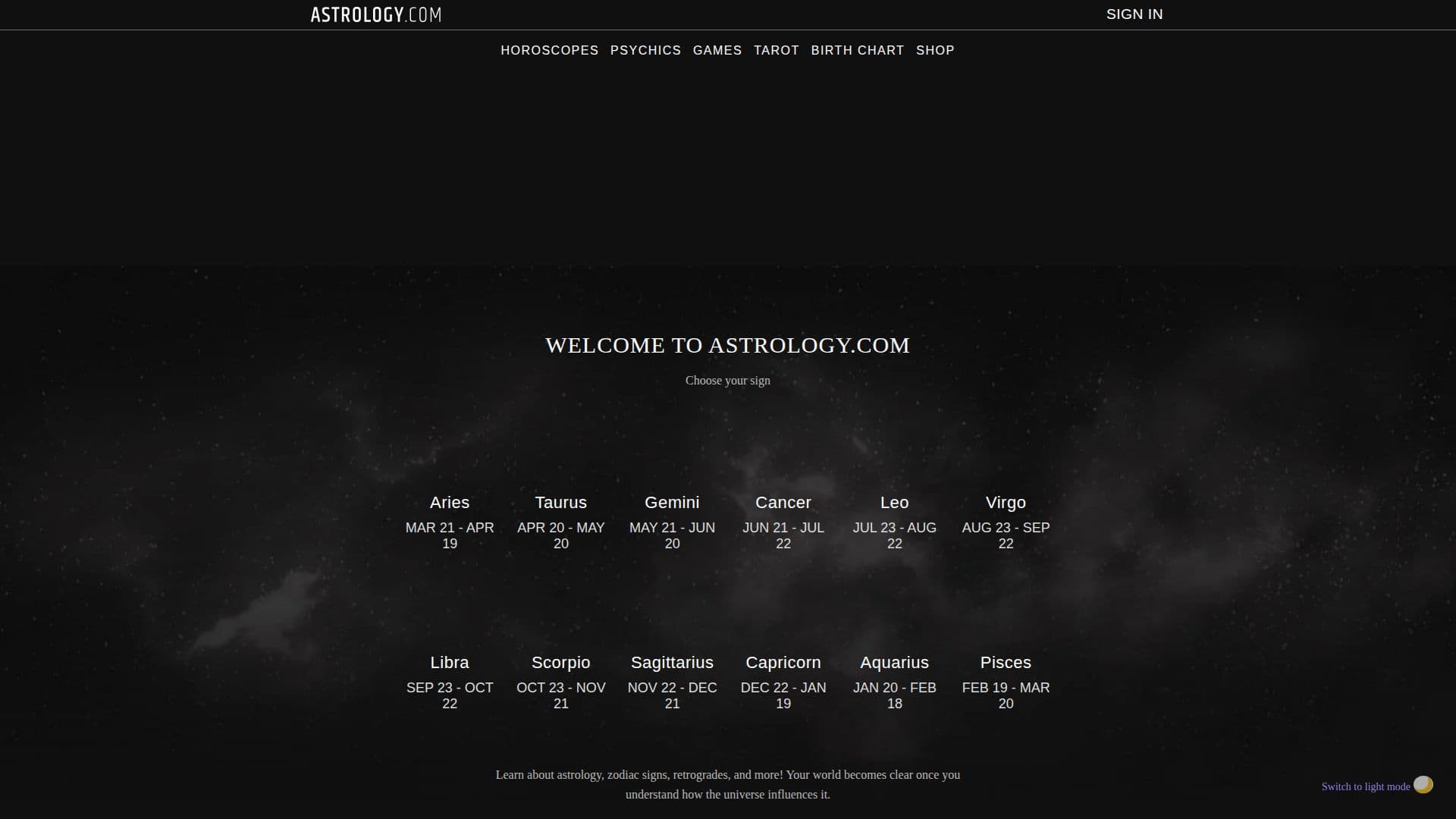 Astrology.com screenshot