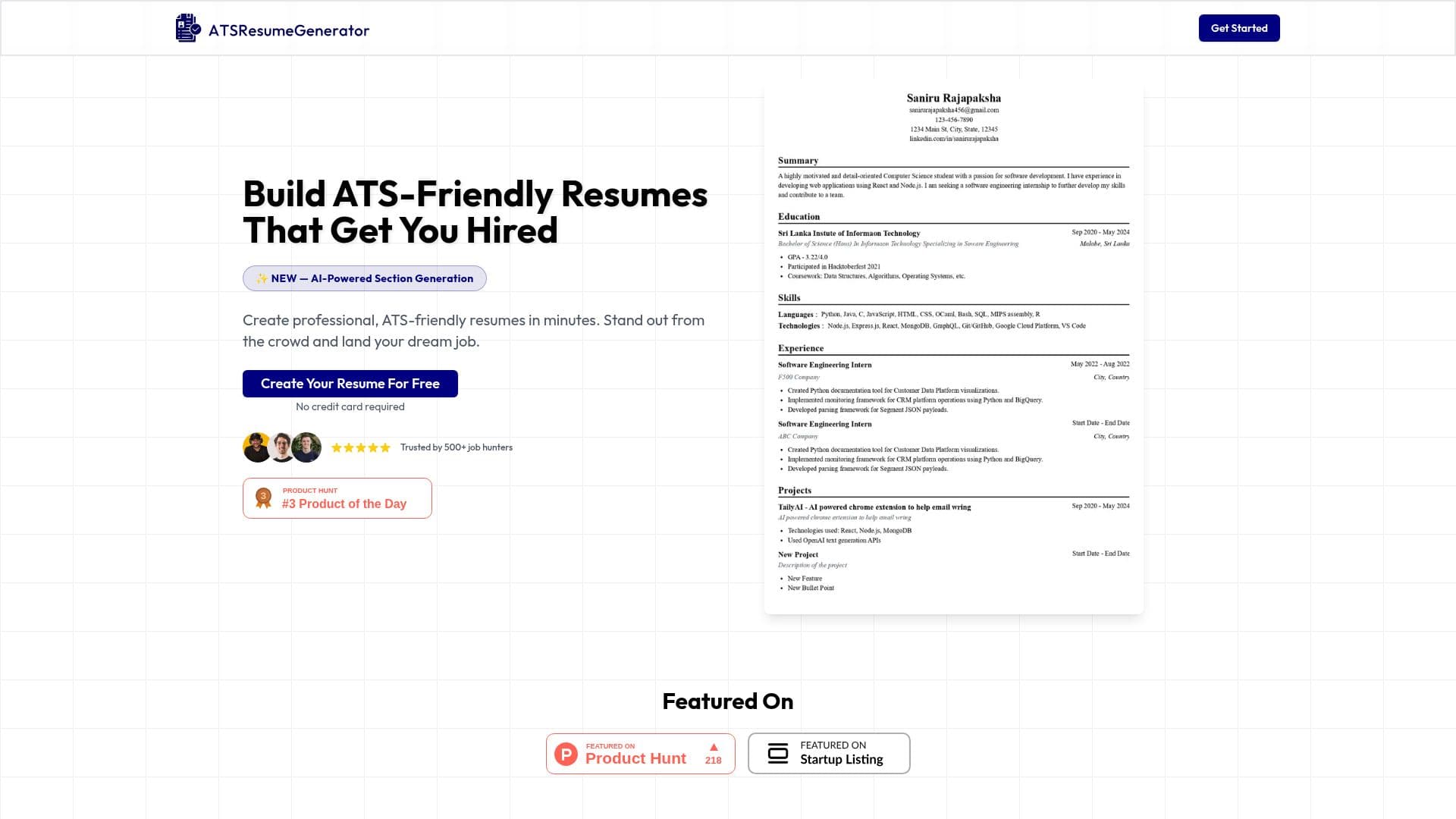 ATSResumeGenerator 截图