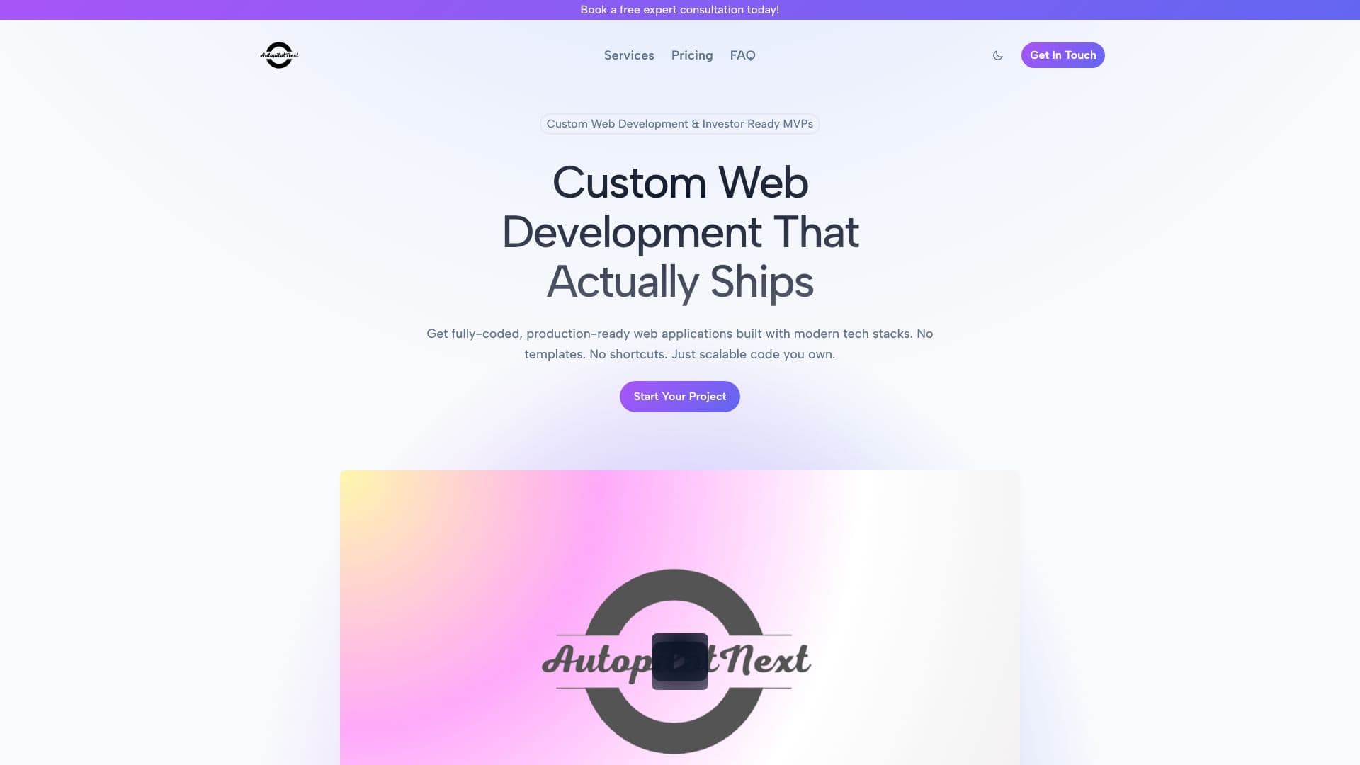 Tangkapan layar AutopilotNext – Pengembangan Web Kustom