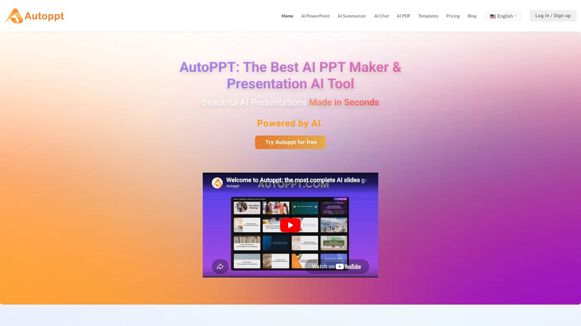 لقطة شاشة لـ AutoPPT AI Presentation Generator