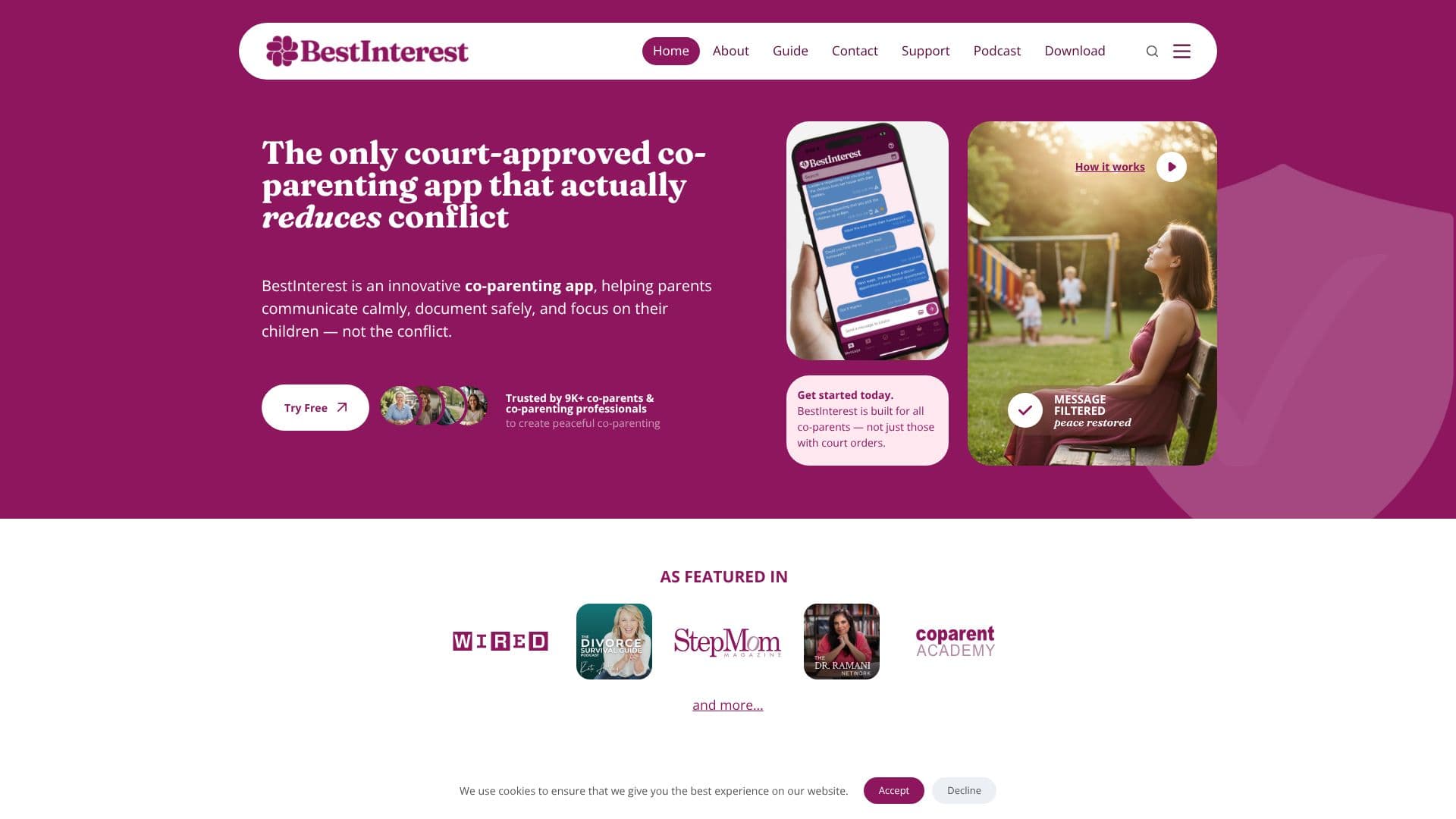 BestInterest Co-Parenting App 스크린샷