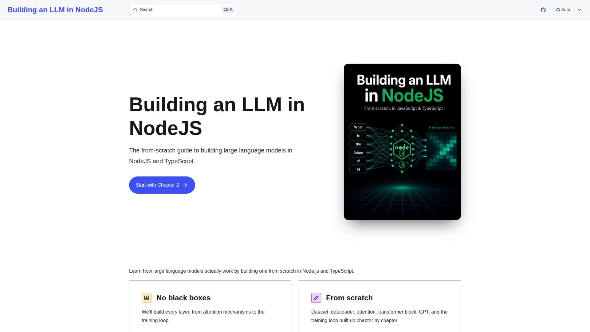 Capture d’écran de Construire un LLM en NodeJS