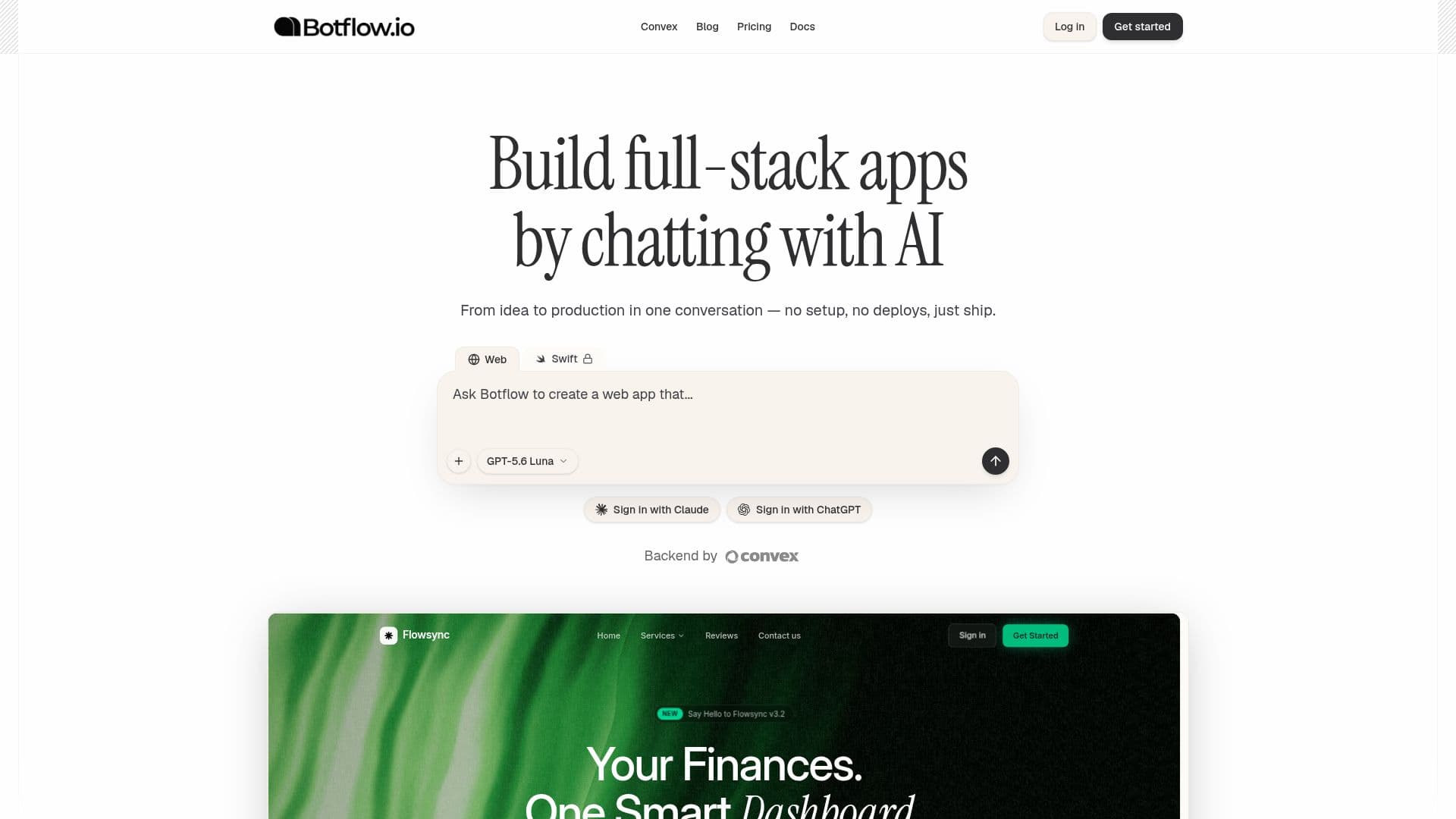 Botflow — AI로 풀스택 앱 구축하기 스크린샷