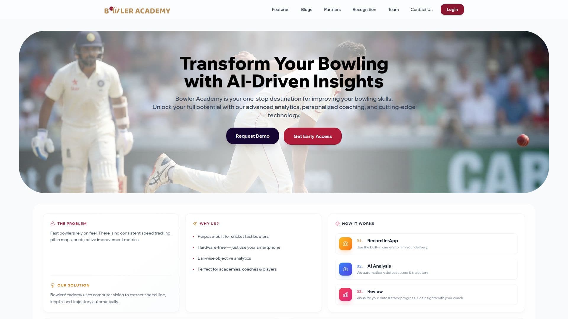 Bowler Academy | Pelatihan Kriket Berbasis AI screenshot