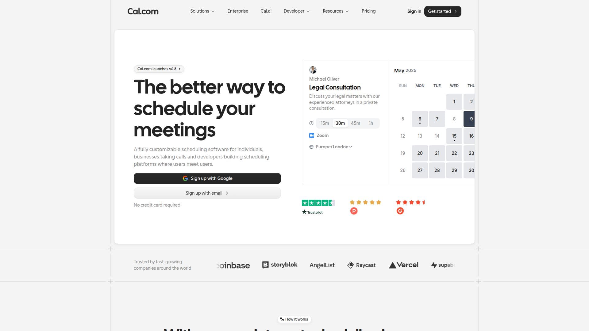 Cal.com のスクリーンショット