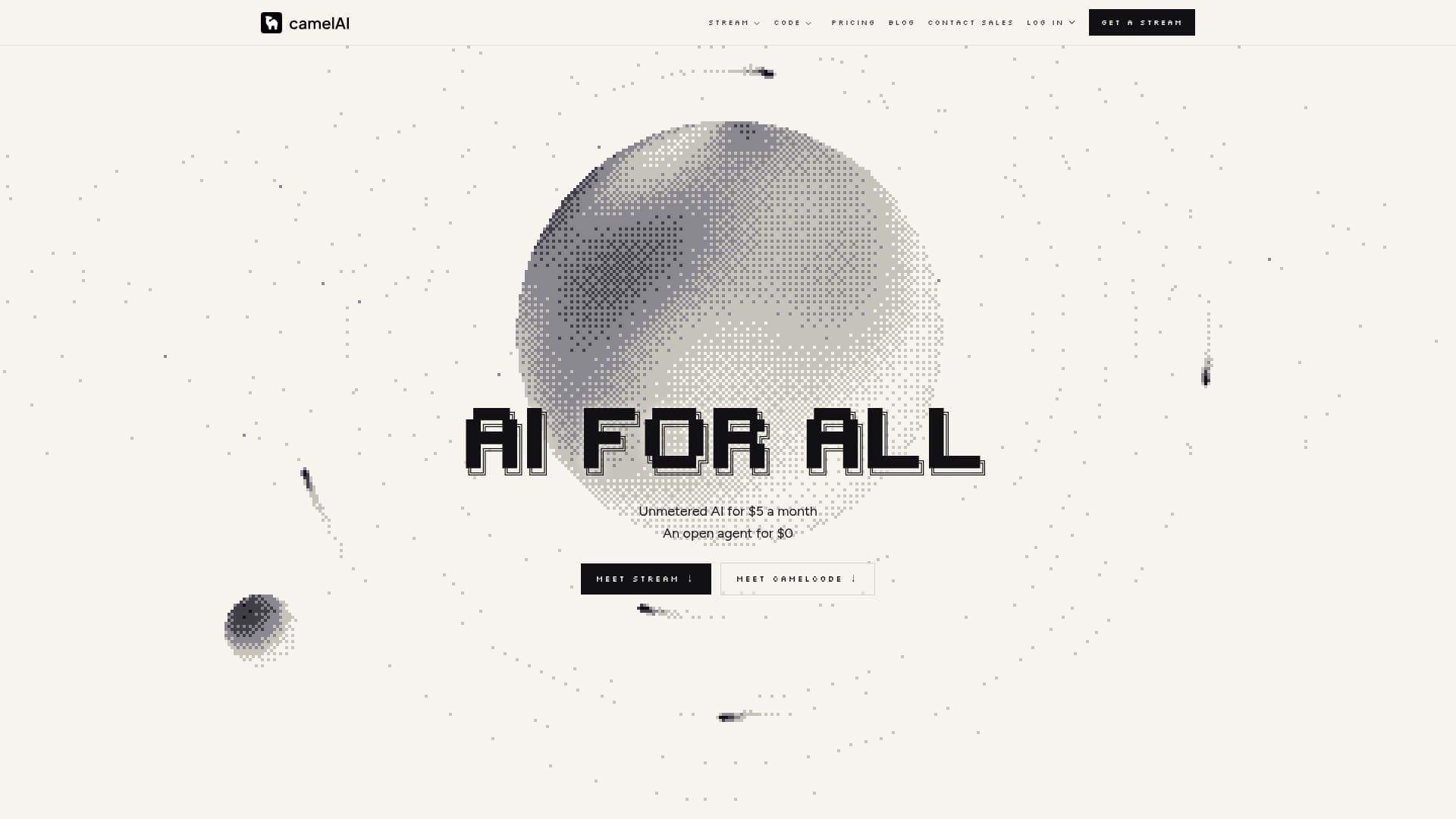 Tangkapan layar camelAI: AI untuk semua