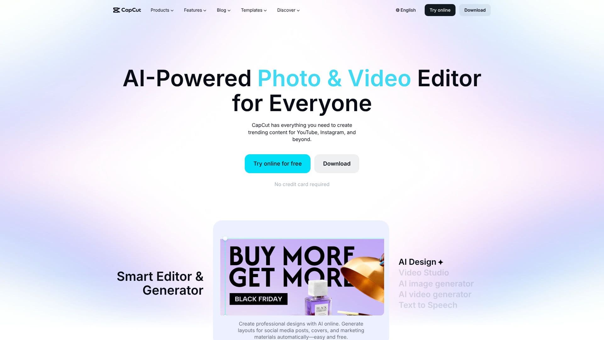 Captura de pantalla de CapCut AI Video Editor
