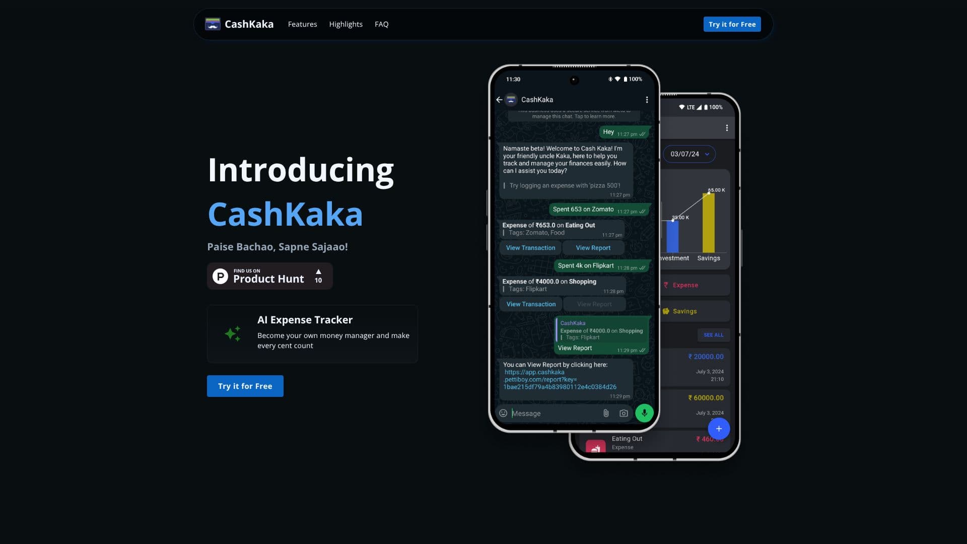Screenshot von CashKaka | KI-Ausgaben-Tracker