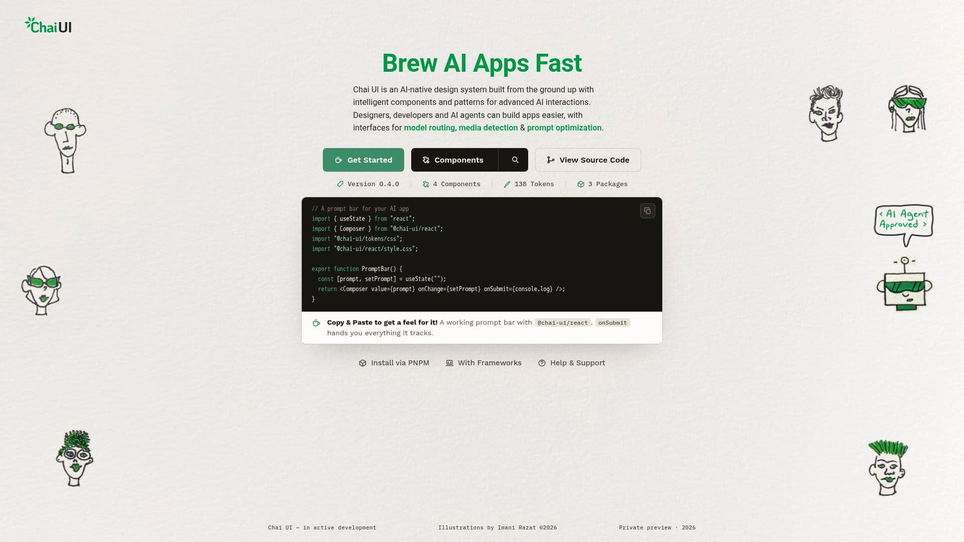 Screenshot von Chai UI