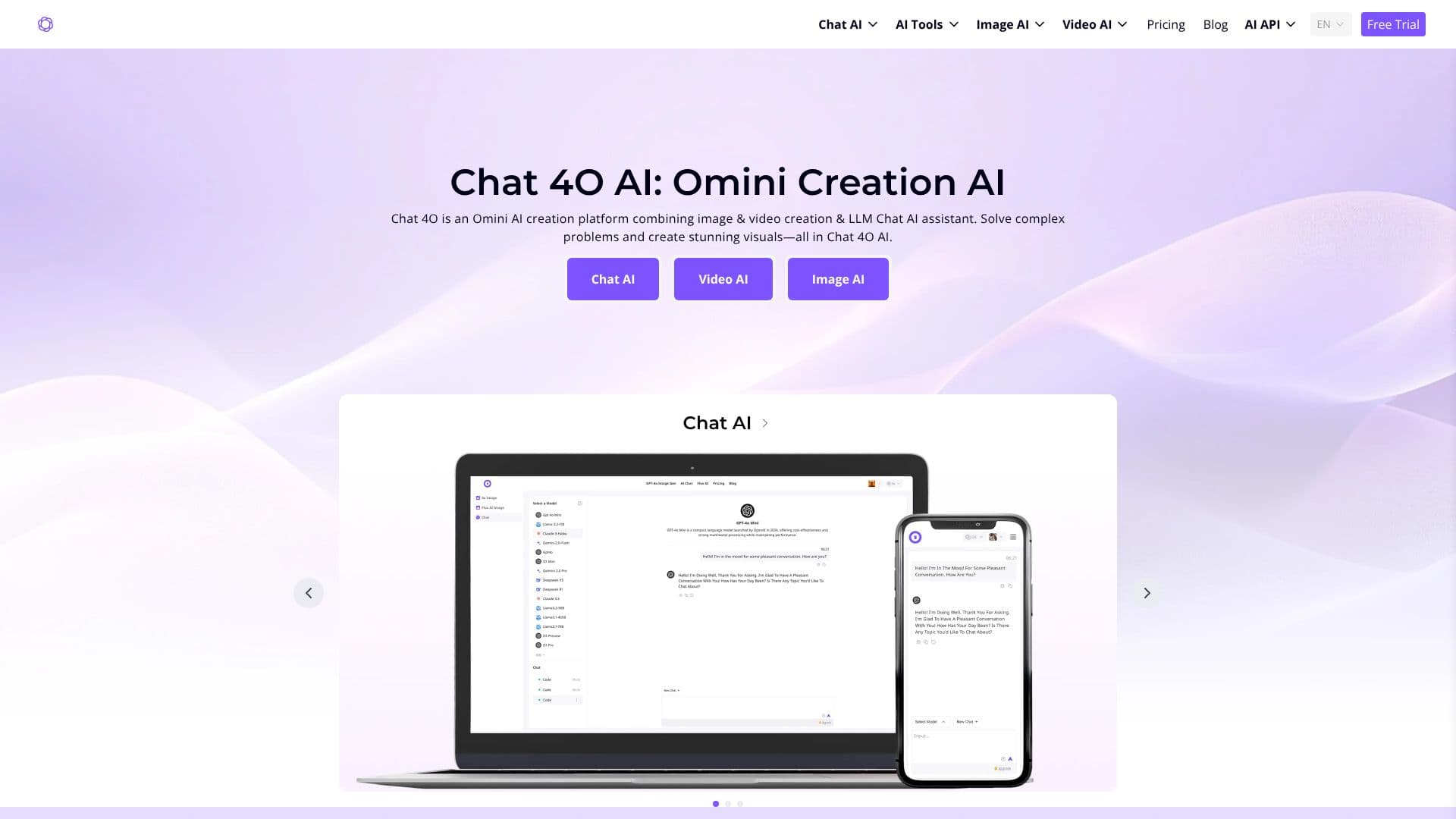 لقطة شاشة لـ Chat 4O AI