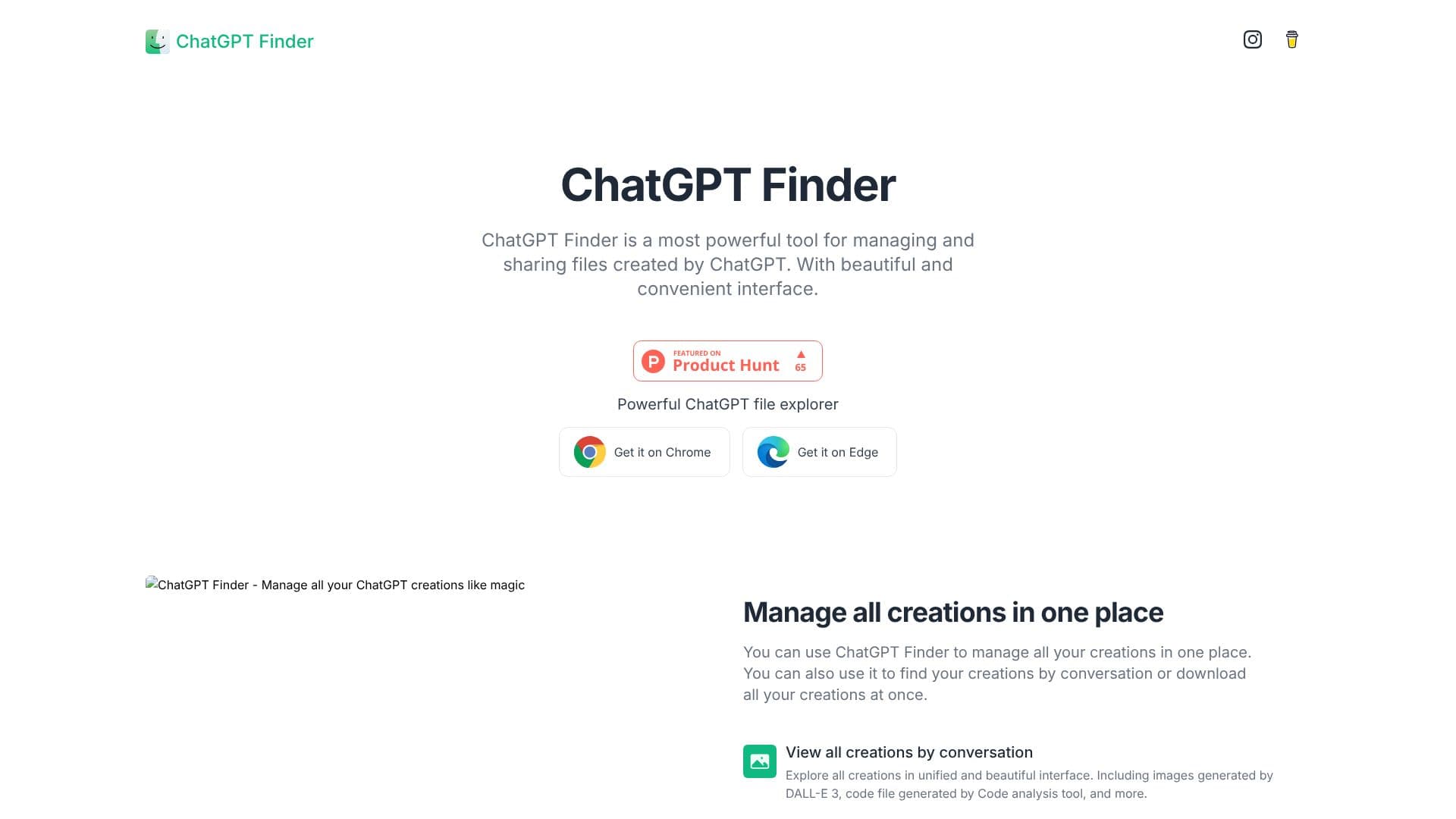 ChatGPT Finder のスクリーンショット