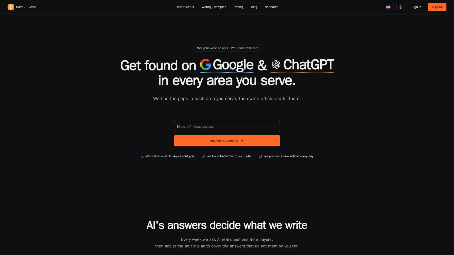 ChatGPT Grow screenshot