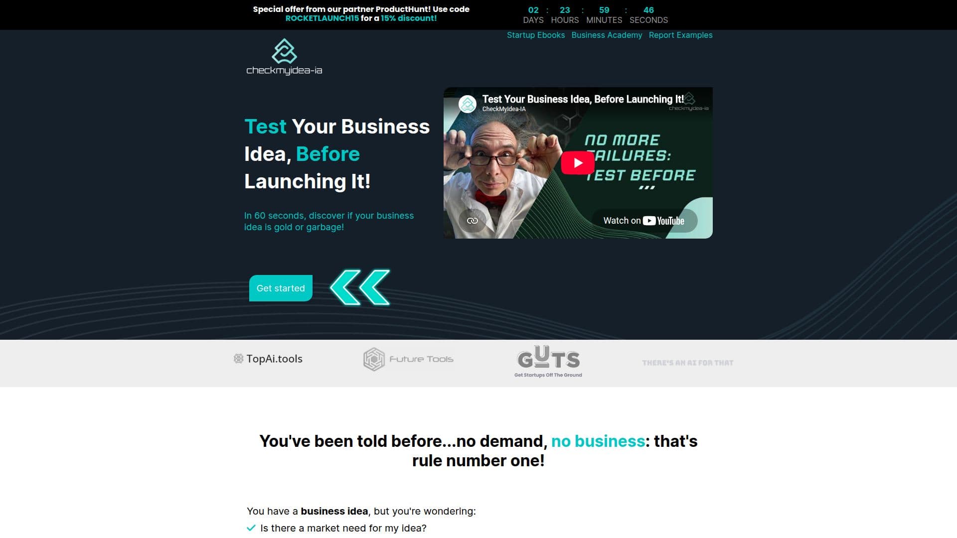 Screenshot von Checkmyidea-IA