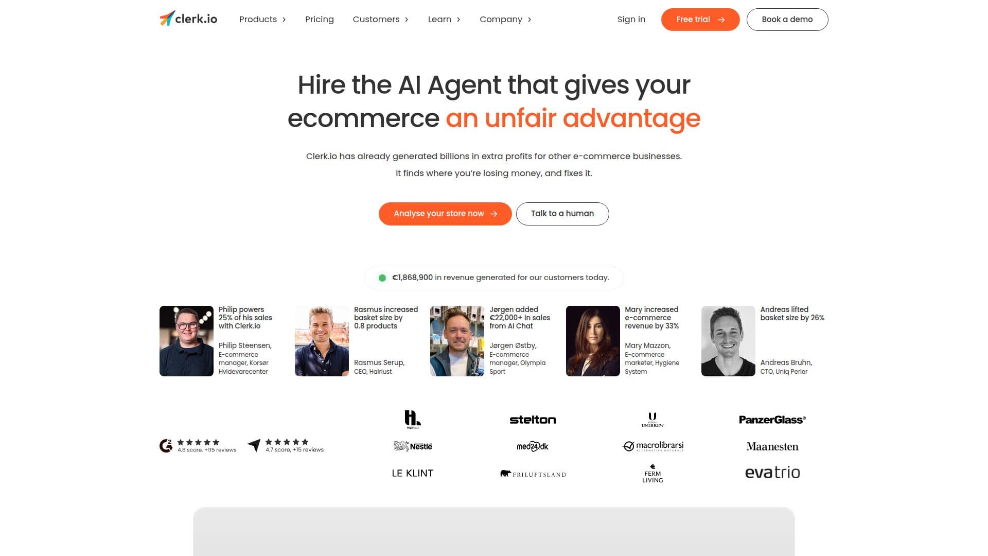 لقطة شاشة لـ Clerk.io