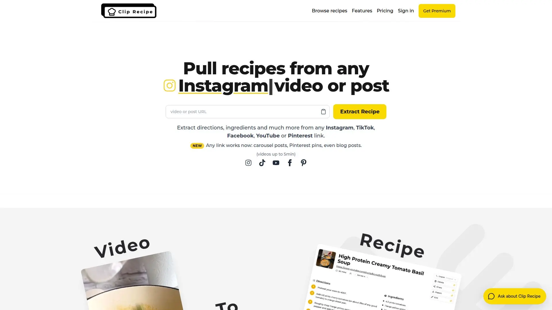 Tangkapan layar Clip Recipe