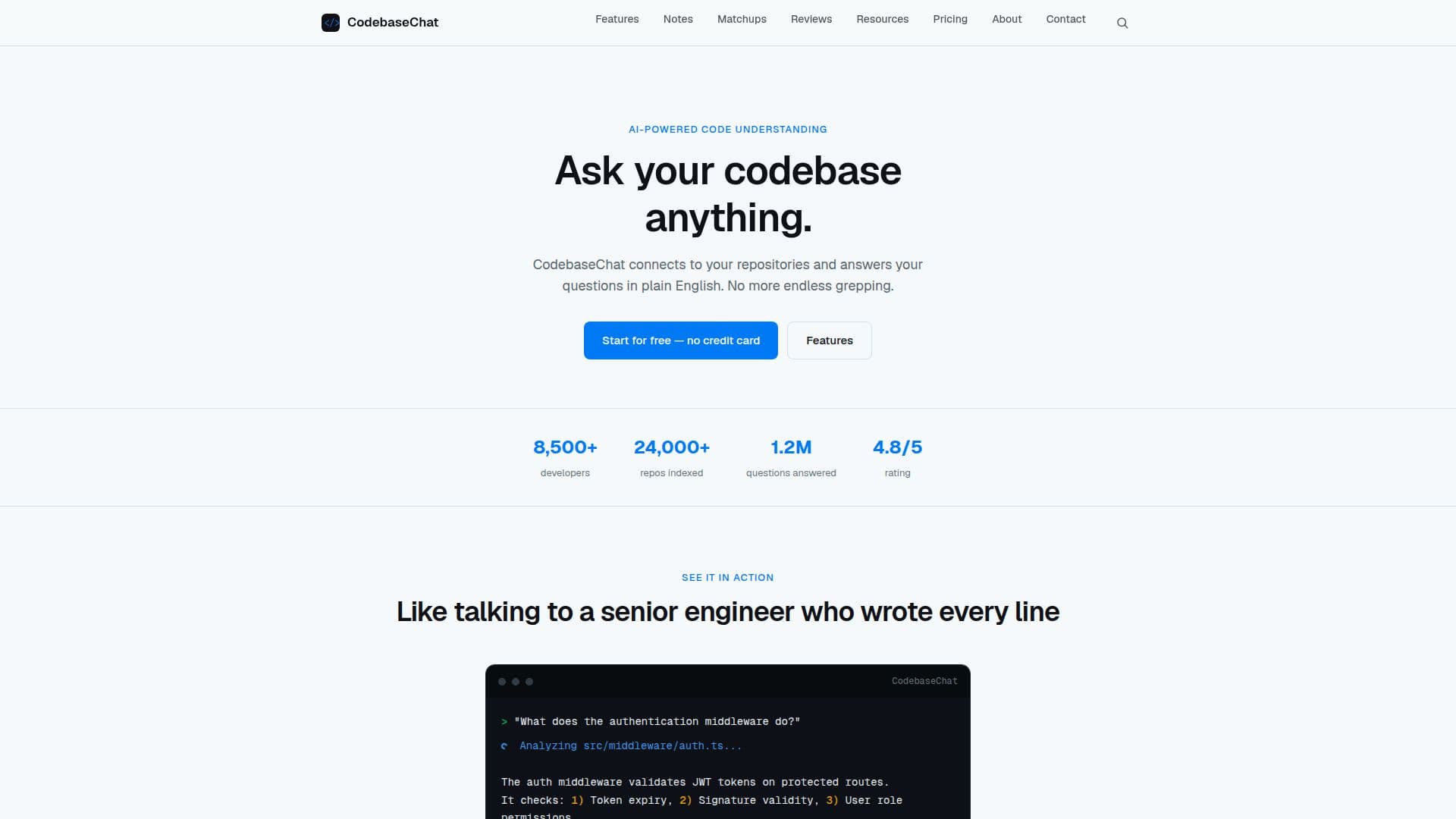 Capture d’écran de CodebaseChat