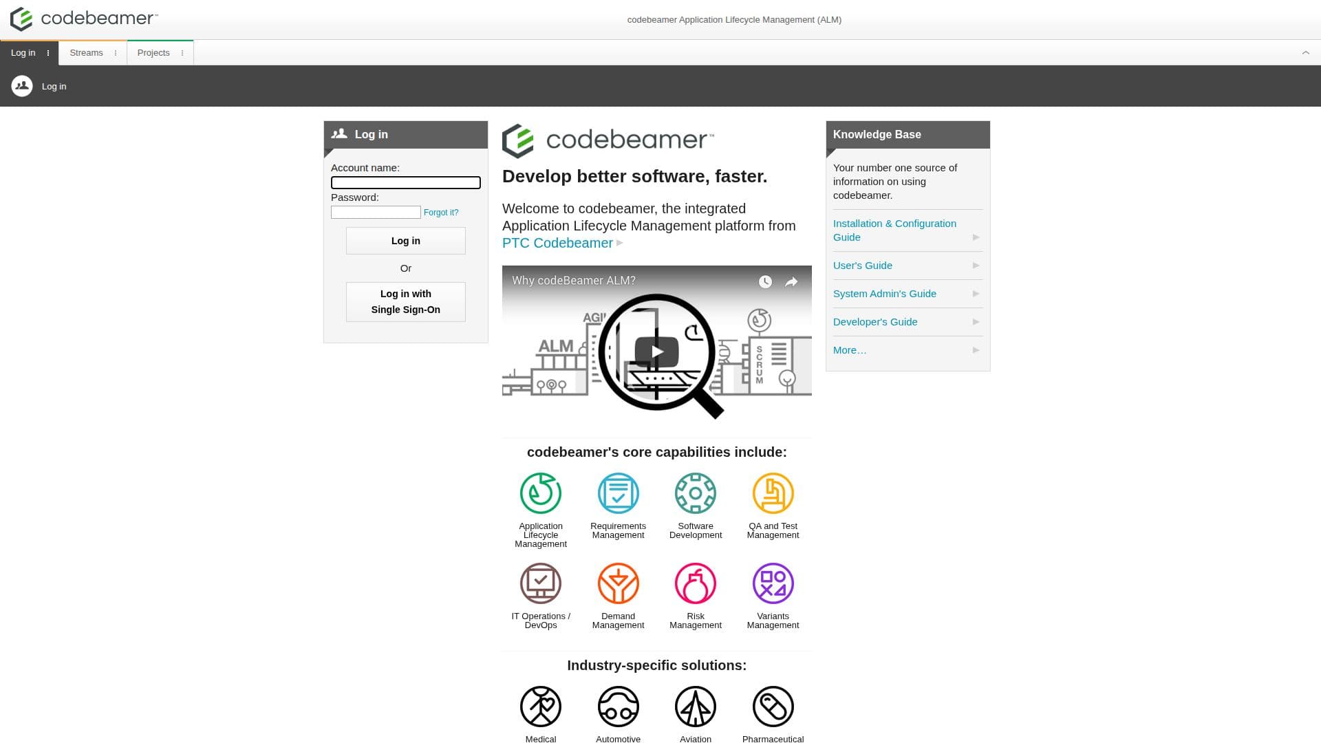 PTC - Codebeamer screenshot