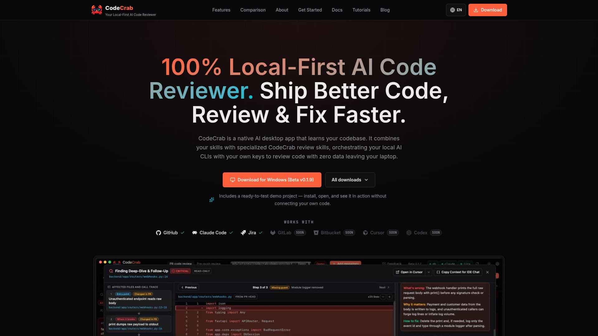 CodeCrab screenshot