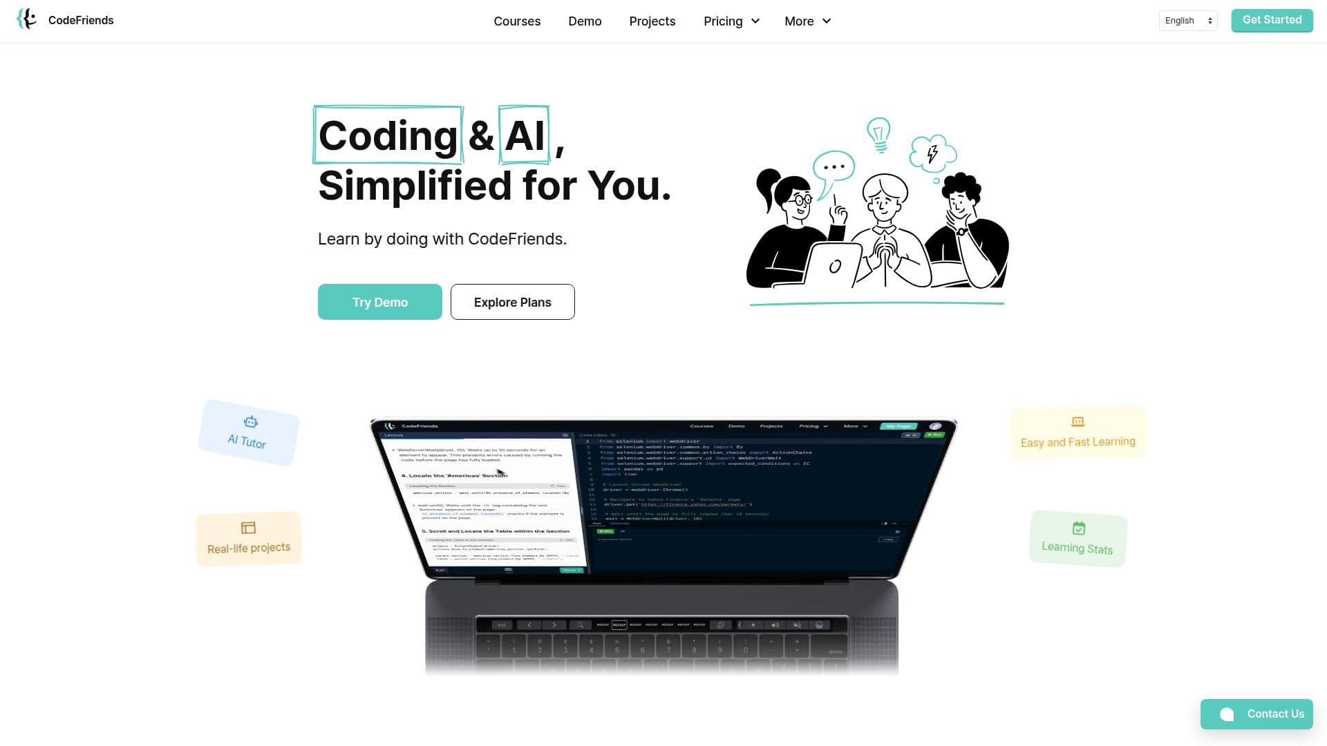 Captura de pantalla de CodeFriends