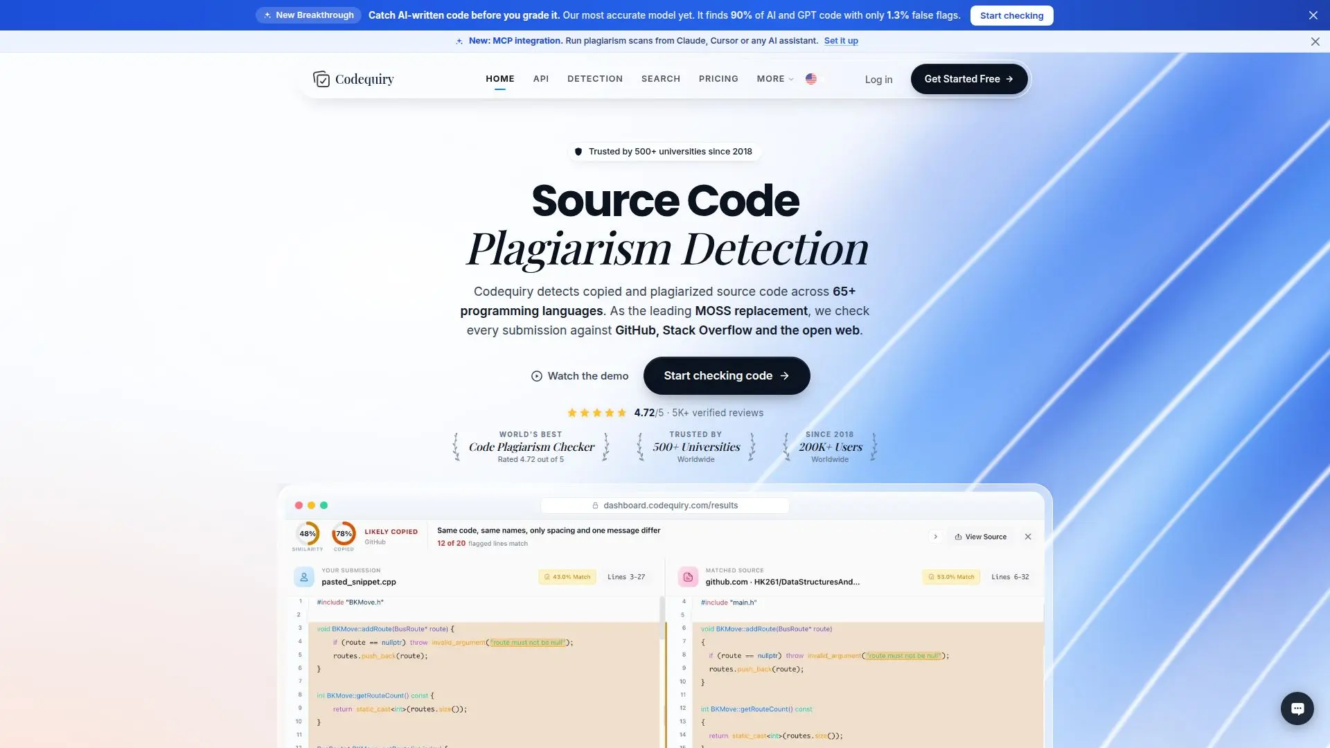 Codequiry screenshot