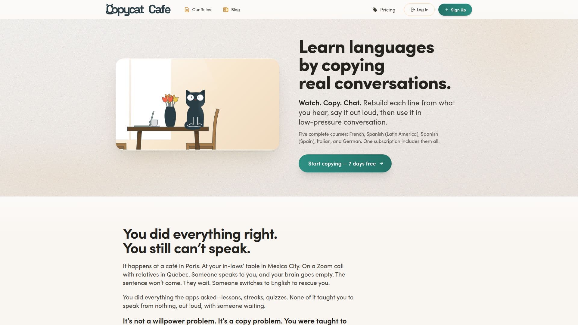 Screenshot von Copycat Cafe