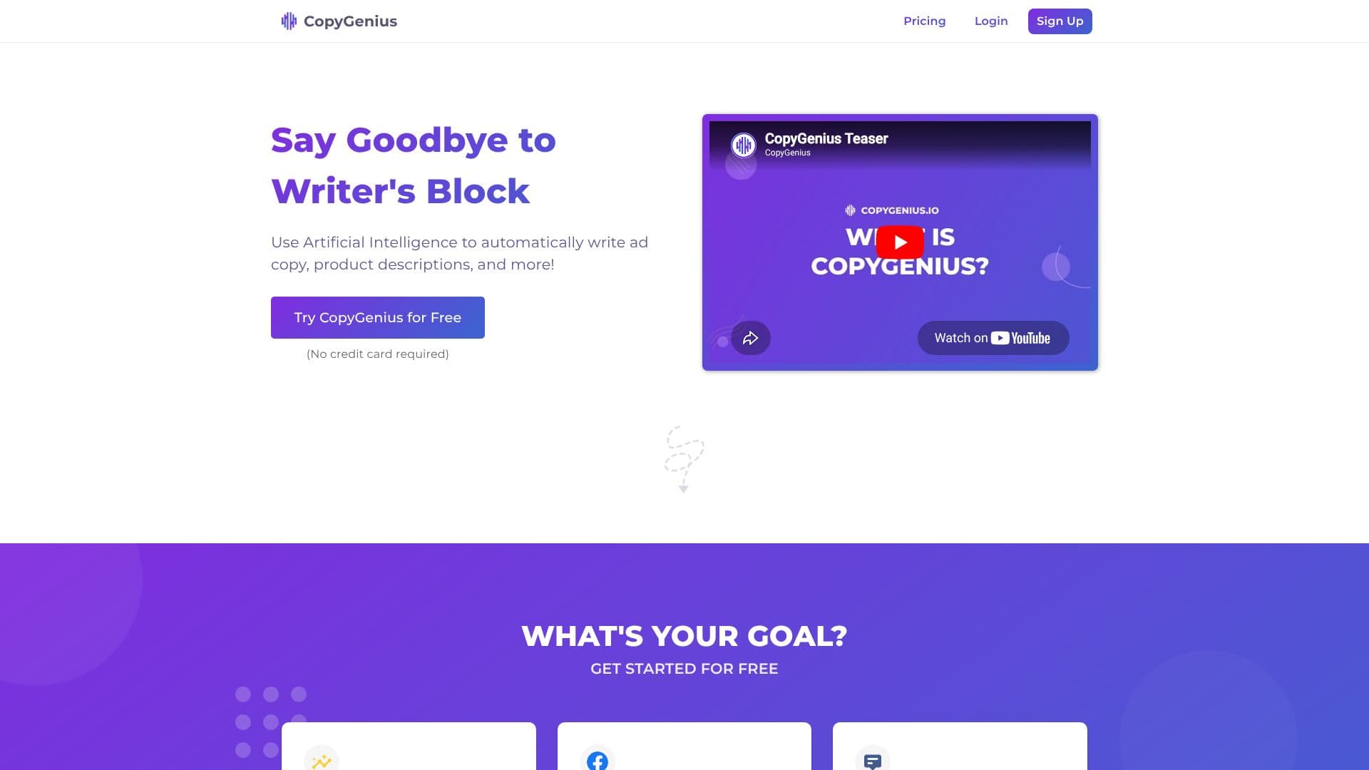Скриншот CopyGenius AI Copywriter
