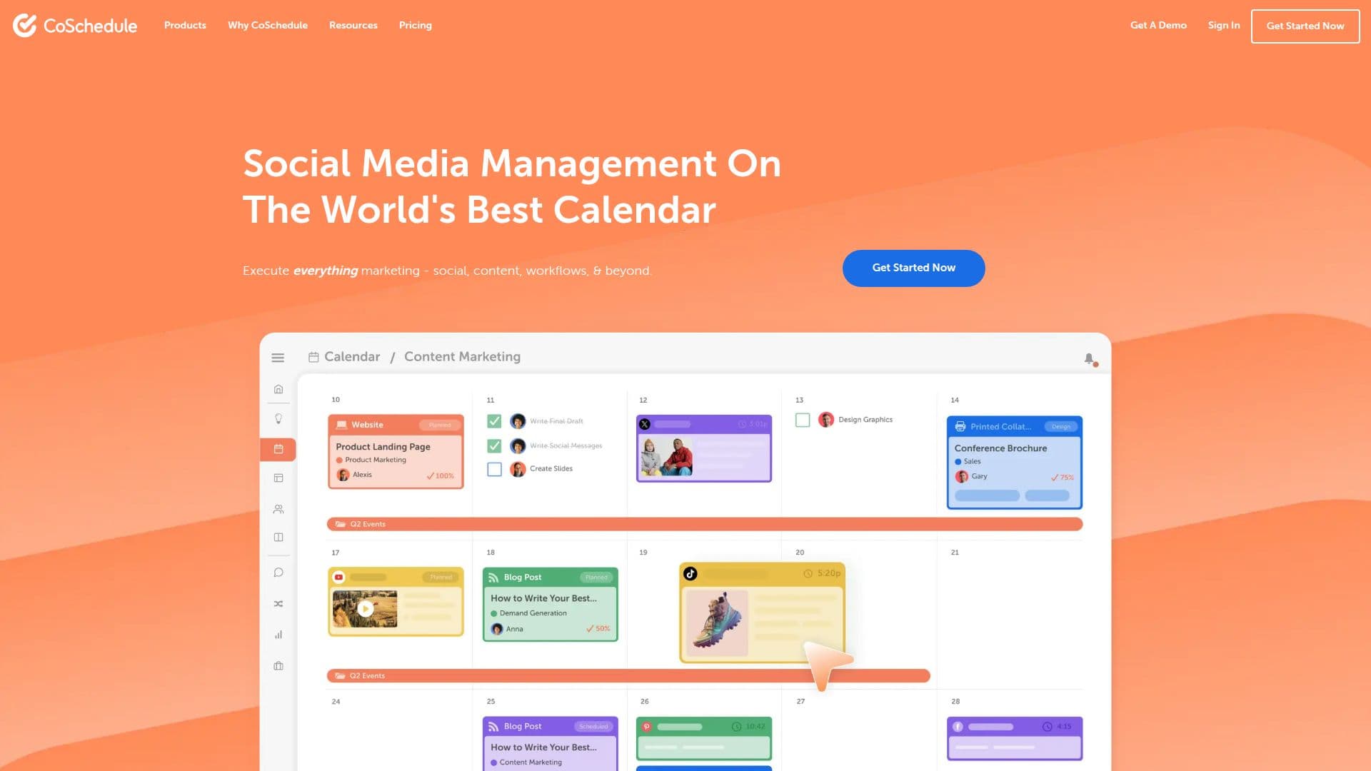 Capture d’écran de CoSchedule