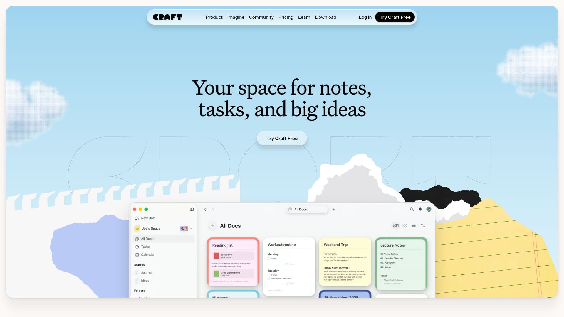 Craft — 适用于笔记、任务和文档的生产力应用 截图